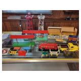 Vintage Diecast Train Set with Accessories