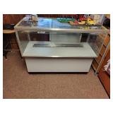 Glass Display Case with Storage and Sliding Doors