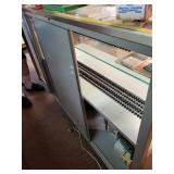 Glass Display Case with Storage and Sliding Doors