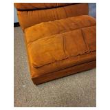 Vintage Mid-Century Modern Orange Velvet Lounge Chair