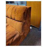 Vintage Mid-Century Modern Orange Velvet Lounge Chair