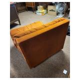 Vintage Mid-Century Modern Orange Velvet Lounge Chair