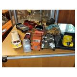 Collection of Vintage Die-Cast Model Vehicles Including Buses and Trucks