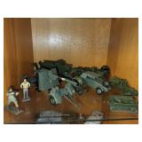 Collection of Green Military Model Vehicles and Figures