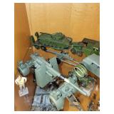 Collection of Green Military Model Vehicles and Figures