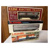 Set of 3 Lionel and K-Line O/027 Gauge Electric Train Cars