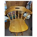 Wooden Bar Stool with Spindle Back Design