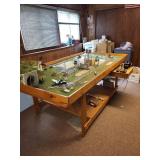 Model Railroad Layout Table Set with Tracks and Accessories