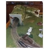 Model Railroad Layout Table Set with Tracks and Accessories