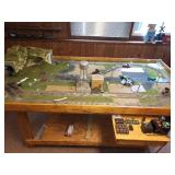 Model Railroad Layout Table Set with Tracks and Accessories