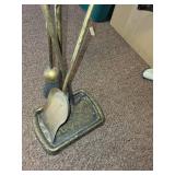 Vintage Brass Fireplace Tool Set with Stand
