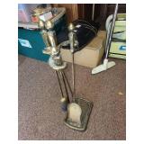 Vintage Brass Fireplace Tool Set with Stand