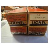 Collection of 4 Vintage Lionel Box Cars with Original Boxes
