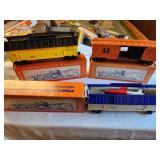 Set of 2 Lionel Toy Train Cars: Reconnaissance Copter Car and Minuteman Missile Launching Car