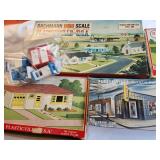 Plasticville U.S.A. O/S Scale Model Lot with Buildings and Signs