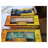 Set of 3 O-27 Scale Freight Cars - Rail King Great Northern & K-Line MILW