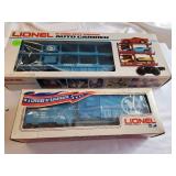 Lionel O and 027 Gauge Auto Carrier & Box Car Model Trains Set