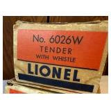2 Piece Set - Vintage Lionel No. 2037 Steam Locomotive with Smoke Chamber and Model 6026W Tender with Whistle