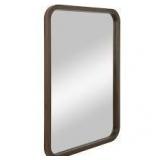 Round Corner Mirror-Threshold-Walnut - 22" x 30"