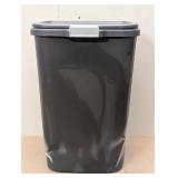Hefty 13gal Odor Block Trash Can Black: Kitchen Touch-Top Garbage Can, Tight-Fitting Lid - Dented