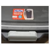 Hefty 13gal Odor Block Trash Can Black: Kitchen Touch-Top Garbage Can, Tight-Fitting Lid - Dented