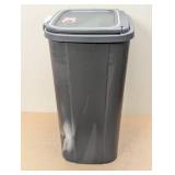 Hefty 13gal Odor Block Trash Can Black: Kitchen Touch-Top Garbage Can, Tight-Fitting Lid - Dented