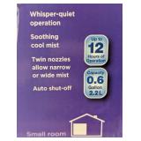 Whisper-quiet Cool Mist Portable Ultrasonic Humidifier with Dual Nozzles and Auto Shut-Off