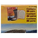 Adhesive Toe Warmers 5 Hours of Heat 30 Pairs, White