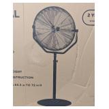 30 in. 3-Speeds High Velocity Tilting Pedestal Fan with Adjustable Height in Black