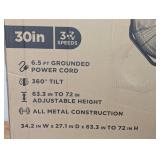 30 in. 3-Speeds High Velocity Tilting Pedestal Fan with Adjustable Height in Black