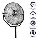 30 in. 3-Speeds High Velocity Tilting Pedestal Fan with Adjustable Height in Black