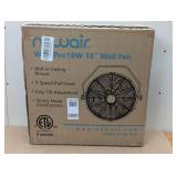 18 in. High Velocity Wall Mounted Fan with 3 Fan Speeds, Sealed Motor Housing and Ball Bearing Motor - Black