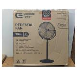 30 in. 3-Speeds High Velocity Tilting Pedestal Fan with Adjustable Height in Black