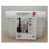 IRIS Buckle Up Storage Set, 12.9 Quart, Clear, 4 ct