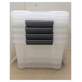 IRIS Buckle Up Storage Set, 12.9 Quart, Clear, 4 ct