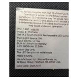 Mikasa Cordless Rechargeable Set of 2 Table Lamps - Black