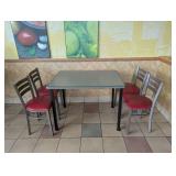 COMMERCIAL RESTAURANT DINING TABLE & CHAIR SET RED