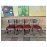 COMMERCIAL RESTAURANT DINING TABLE & CHAIR SET RED