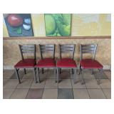 COMMERCIAL RESTAURANT DINING TABLE & CHAIR SET RED