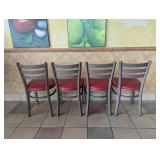 COMMERCIAL RESTAURANT DINING TABLE & CHAIR SET RED