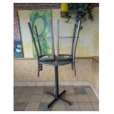 COMMERCIAL RESTAURANT DINING TABLE & BAR STOOLS (2) GREEN