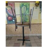 COMMERCIAL RESTAURANT DINING TABLE & BAR STOOLS (2) TAN