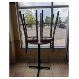 COMMERCIAL RESTAURANT DINING TABLE & BAR STOOLS (2) RED