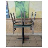 COMMERCIAL RESTAURANT DINING TABLE & CHAIRS (2) GREEN