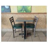 COMMERCIAL RESTAURANT DINING TABLE & CHAIRS (2) GREEN