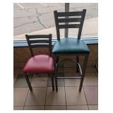 COMMERCIAL RESTAURANT DINING CHAIRS (2) GREEN & RED