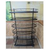COMMERCIAL RESTAURANT ROLLING METAL 6 TIER DISPLAY RACK