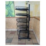 COMMERCIAL RESTAURANT ROLLING METAL 6 TIER DISPLAY RACK