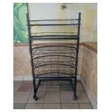 COMMERCIAL RESTAURANT ROLLING METAL 6 TIER DISPLAY RACK