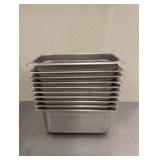 10 STAINLESS STEEL 1/3 STEAM TABLE PANS (6” DEEP)